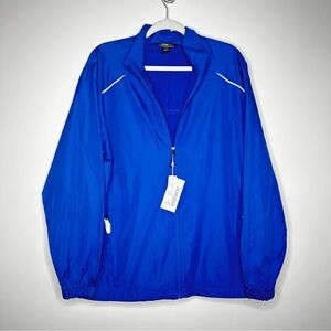 Core 365 Blue Mens Jacket Reflective Water Resistance‎ NWT 100% polyester